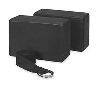 Gaiam - Juego de 2 bloques y correa de yoga, Negro
