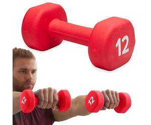 Gaiam Mancuerna de mano (se vende en individuales), mancuerna con revestimiento de neopreno para ejercicios de gimnasio en casa y entrenamiento de fuerza, pesas libres para mujeres y hombres (12