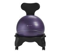Gaiam Silla clásica de balón de Equilibrio, Silla de Estabilidad ergonómica para Escritorio y Oficina, Asiento de Pelota de Yoga con Base, Bomba de Aire y guía de Ejercicios, Mejora la Postura y la