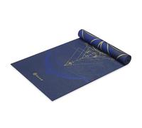 Gaiam Tapete de yoga reversible extra grueso antideslizante para todo tipo de yoga, pilates y entrenamientos en el suelo, sol y luna metálicos, 68 pulgadas de largo x 24 pulgadas de ancho x 6 mm de