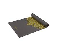GAIAM Esterilla de Yoga Premium Sundial - Gris jaspeado con dibujo amarillo limón GAIAM