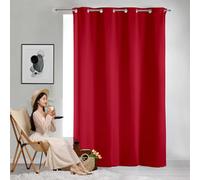 GAIFNAG Cortina Dormitorio Opaca 1 Pieza 140 x 260 cm Anti Luz Cortina Termica Aislantes Frio y Calor para Salon Fuerte y Suave Ventana Cortinas para Fiesta, Telón de Fondo, Rojo