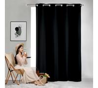 GAIFNAG Cortina Dormitorio Opaca 1 Pieza 250 x 220 cm Anti Luz Cortina Termica Aislantes Frio y Calor para Salon Cortas Cortinas Blackout para Ventanas Salon/Cocina, Negro