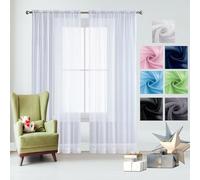 GAIFNAG Cortinas de Lino Visillo Translúcido 220 x 230 cm con Ojales Anti Luz Cortina Termica Aislantes Frio y Calor Cortina Dormitorio Opaca para Decoración de Bodas, Blanco