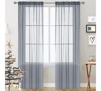 GAIFNAG Cortinas de Salon Modernas 90 x 200 cm Cortinas con Aspecto de Lino, Modernas de Lino Aspecto Lino Cortinas Dormitorio para Ventanas Salon/Cocina, Gris Claro