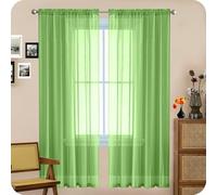 GAIFNAG Cortinas Dormitorio, Lindas Cortinas de Salon 70 x 160 cm con Ojales Anti Luz Cortina Termica Aislantes Frio y Calor Cortinas con Ojales Modernas para Decoración de Bodas, Verde Tierno