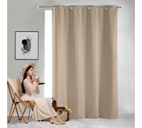GAIFNAG Cortinas Grises Opacas 250 x 240 cm Frio y Calor Opacas 100%, Termicas Aislantes Frio y Calor Visillos Dormitorio con Ojales Cortinas para Fiesta, Telón de Fondo, Caqui