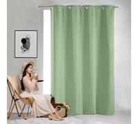 GAIFNAG Cortinas Opacas 1 Piezas 80 x 250 cm Frio y Calor Opacas 100%, Termicas Aislantes Frio y Calor Cortinas Visillos Translúcidos para Fiesta, Telón de Fondo, Verde Tierno