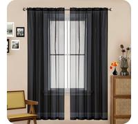 GAIFNAG Cortinas Opacas, Cortinas Salon Modernas 80 x 190 cm Aislantes Frío Calor Luz Cortinas Largas con Ojales Cortinas Dormiotorio Cortinas Opacas para Decoración de Bodas, Negro