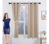 GAIFNAG Cortinas Opacas Cortinas Termicas 80 x 120 cm Frio y Calor Opacas 100%, Termicas Aislantes Frio y Calor Cortinas Opacas Termicas Aislantes para Ventanas Salon/Cocina, Caqui