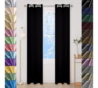 GAIFNAG Cortinas Opacas Cortinas Termicas 80 x 260 cm Anti Luz Cortina Termica Aislantes Frio y Calor para Salon Cortinas Opacas, Cortinas Salon Cortinas para Fiesta, Telón de Fondo, Negro