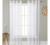 GAIFNAG Cortinas Salon, Cortinas y Visillos Blancos 50 x 110 cm Anti Luz Cortina Termica Aislantes Frio y Calor para Salon Cortina Habitacion Opaca Termica para Ventanas Salon/Cocina, Blanco