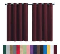 GAIFNAG Cortinas Salon Moderna 250 x 270 cm Visillo Suave Poliéster para Ventanas Balcon Color Moderna Frío Calor Luz Cortinas Largas para Fiesta, Telón de Fondo, Vino Tinto