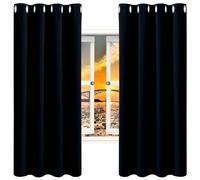 GAIFNAG Cortinas Salon Modernas 160 x 220 cm Anti Luz Cortina Termica Aislantes Frio y Calor para Salon Habitacion Cortinas Termicas para Fiesta, Telón de Fondo, Negro