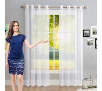 GAIFNAG Cortinas Salon Modernas Cortinas Cortas 180 x 260 cm Cortinas con Aspecto de Lino, Modernas de Lino Aspecto Frio y Calor Cortinas Opacas para Fiesta, Telón de Fondo, Blanco
