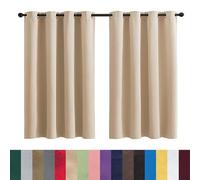 GAIFNAG Opacas Cortinas Salon Modernas 100 x 260 cm Frio y Calor Opacas 100%, Termicas Aislantes Frio y Calor Cortinas Dormitorio, Lino Cortinas Dormitorio para Ventanas Salon/Cocina, Caqui