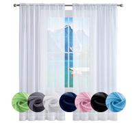 GAIFNAG Visillo Cortinas Habitacion 110 x 220 cm Cortinas con Aspecto de Lino, Modernas de Lino Aspecto Cortina Dormitorio Opaca para Fiesta, Telón de Fondo, Blanco