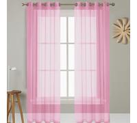 GAIFNAG Visillos Cortas para Ventanas 100 x 145 cm Aislantes Frío Calor Luz Cortinas Largas con Ojales Frio y Calor Cortinas Opacas para Ventanas Salon/Cocina, Rosa