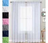 GAIFNAG Visillos Cortas para Ventanas 50 x 170 cm Aislantes Frío Calor Luz Cortinas Largas con Ojales Cortinas Dormitorio Modernas para Fiesta, Telón de Fondo, Blanco