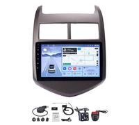 GaiHLi Android 10 Radio De Coche 9 Pulgadas Pantalla Táctil Reproductor De Mirror Link para Chevrolet Aveo 2011-2013 Coche Conecta Y Reproduce Coche Audio FM/Am/RDS Video SWC Cámara Trasera