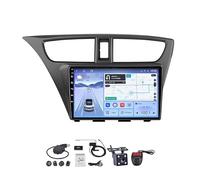 GaiHLi Android 10 Radio De Coche 9 Pulgadas Pantalla Táctil Reproductor De Mirror Link para Honda Civic Hatchback 2012-2017 Coche Conecta Y Reproduce Coche Audio FM/Am/RDS Video SWC Cámara Trasera
