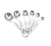 GAILY YOUTH Juego de 7 cucharas medidoras de acero inoxidable, cuchara medidora de mesa con marcas métricas y estándar estadounidense para medir condimentos líquidos y secos (plata)