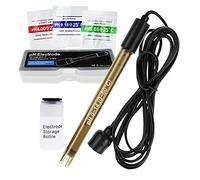 GAIN EXPRESS Electrodo de pH Combinado de Alta precisión para monitoreo Continuo del pH, sonda de pH 0-14 con Cable de Conector BNC de 200 cm de Largo y Kit de reemplazo de Polvo de calibración