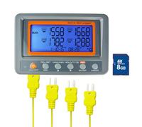 Gain Express Grabador de datos de temperatura de termopar de 4 canales con tarjeta SD de alta precisión con pantalla LCD grande y alarma