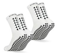 Gain The Edge Football Grip Socks 3.0-2pc and 4pc Set - Calcetines de fútbol antideslizantes - Modelo actualizado, Blanco/2 unidades, M-L