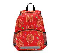 GAIREG Christmas Oh Gingerbread Cookies - Mochila roja para niña pequeña con correa, mochila escolar para niños pequeños, mochila de viaje de 3 a 6 años, mediana