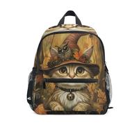 GAIREG Cozy Cat Library - Mochila cálida para niña pequeña con etiqueta de nombre, mochilas para niños pequeños y jardín de infantes, Cozy Cat Library Warm, 3-5 Years, Lindas mochilas