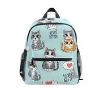 GAIREG Cute Cats - Mochila para niña pequeña con etiqueta de nombre, mini mochilas preescolares, cute cats, 3-5 Years
