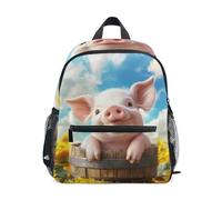 GAIREG Cute Pig Sunflower - Mochila para niña pequeña con etiqueta de nombre, mini mochilas de jardín de infantes, Lindo cerdo girasol, 3-5 Years, Lindas mochilas
