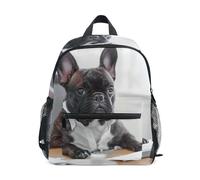 GAIREG Divertida mochila de trabajo de bulldog francés para niños y niñas, mochila escolar con etiqueta de nombre, mochilas pequeñas para preescolar, Divertido bulldog francés trabajando, 6-8 Years