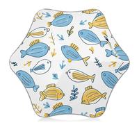 GAIREG Doodle Peces Niños Redondo Encaje Paraguas de lluvia con tira reflectante dosel de 89 cm