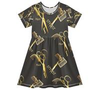 GAIREG Elegantes tijeras doradas, accesorio de ropa negro para sastrería y diseño de moda, 2T, Elegantes tijeras doradas negras, 5-6 años