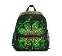 GAIREG Green Clover Golden Chic - Mochila escolar para niñas y niños, con etiqueta de nombre, mochila pequeña para jardín de infantes, Green Clover Golden Chic, 6-8 Years, Lindas mochilas