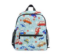 GAIREG Linda mochila azul de caricaturas para niños y niñas, mochila escolar con etiqueta de nombre, mini bolsa de viaje, Cute Cartoon Cars Blue, 6-8 Años, Lindas mochilas