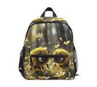 GAIREG Linda mochila de dibujos animados para niña pequeña con etiqueta de nombre, mini bolsa de viaje para libros, Lindas abejas de dibujos animados, 3-5 Years, Lindas mochilas