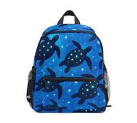 GAIREG Mochila azul de tortugas marinas para niños pequeños, mini mochilas de jardín de infantes con etiqueta de nombre para niños, Sea Turtles Spots Blue, 3-5 Years, Lindas mochilas