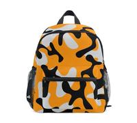 GAIREG Mochila de camuflaje naranja para niña pequeña con etiqueta de nombre, mini bolsa de viaje, camuflaje anaranjado, 3-5 Años, Lindas mochilas