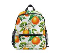 GAIREG Mochila de flores blancas naranjas para niños pequeños, mochila escolar con etiqueta de nombre, mini mochilas de jardín de infantes, Naranjas y flores blancas, 3-5 Years, Lindas mochilas