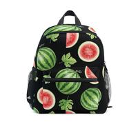 GAIREG Mochila de hojas verdes de sandías en rodajas para niños pequeños y niñas con etiqueta de nombre, Hojas verdes de sandías en rodajas, 3-5 Years, Lindas mochilas