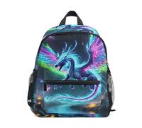 GAIREG Mochila de viaje para niña con etiqueta de nombre, diseño de dragones de neón, Dragones de neón, 3-5 Years, Lindas mochilas