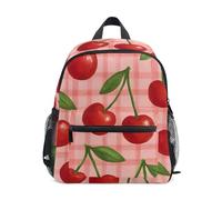 GAIREG Mochila de viaje para niña pequeña con etiqueta de nombre, mini mochila de viaje para niños, Cuadros rojos y rosados, 3-5 Years, Lindas mochilas