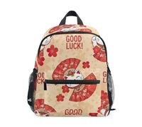 GAIREG Mochila infantil para niñas y niños, mochila escolar Lucky Maneki Neko Cat con etiqueta de nombre, mini mochilas escolares para niños, Lucky Maneki Neko Cat, 3-5 Years, Lindas mochilas