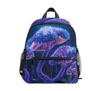 GAIREG Mochila para niña pequeña con etiqueta de nombre, diseño de hongo neón morado, Morado de hongos neón, 6-8 Years, Lindas mochilas