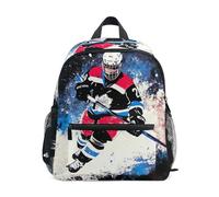 GAIREG Mochila para niñas pequeñas con etiqueta de nombre, mini mochilas para niños, bolsa de viaje para libros, Arte genial de jugador de hockey, 3-5 Years, Lindas mochilas
