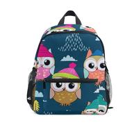 GAIREG Mochila para niños pequeños, con diseño de búho azul, mini mochilas de jardín de infantes con etiqueta de nombre, Bonito búho azul, 3-5 Years, Lindas mochilas