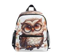 GAIREG Mochila para niños pequeños, con diseño de búho Chibi con gafas, mochila de viaje con etiqueta de nombre, mini mochilas para niños, Lindo búho Chibi con gafas, 3-5 Years, Lindas mochilas